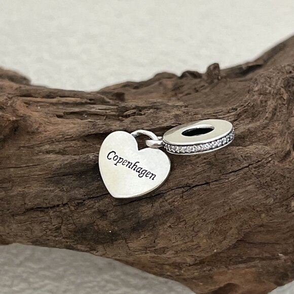 Pandora Copenhagen Heart S925 Silver Dangle Charm - Picture 1 of 3